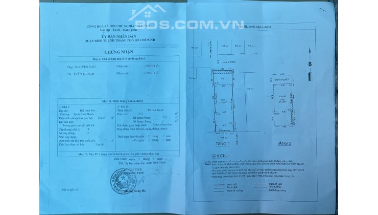 HẺM XE TẢI - ÔTÔ NẰM NHÀ - 70.7m² - BÙI ĐÌNH TÚY, BÌNH THẠNH - 8.3 Tỷ